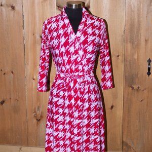 Red and White Midi Dress